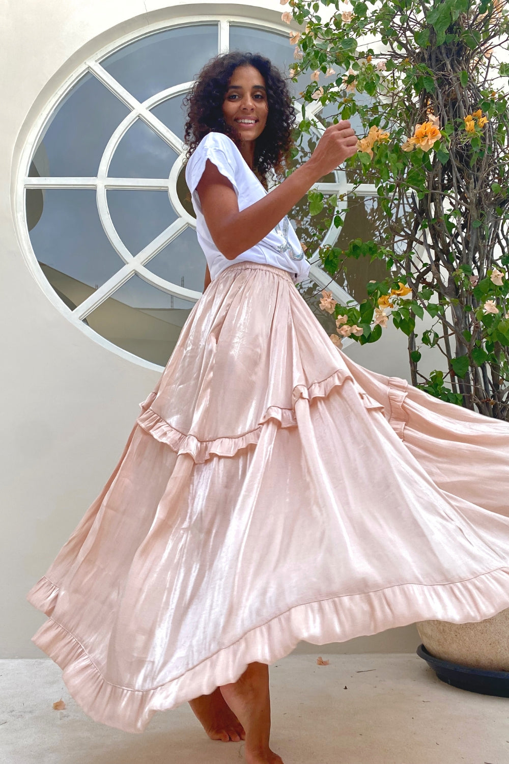 The Jools Skirt - Champagne Shimmer – Renee Loves Frances
