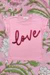 The love tee - Pink and Red Sequins
