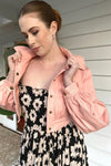 The Jolene Crop Jacket - Blush Pink