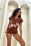 love tee - Chocolate and Pink