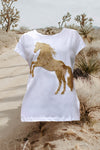 Hold your Horses tee - White and Gold