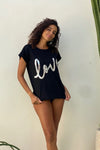 The love tee - Black and Silver Sequin