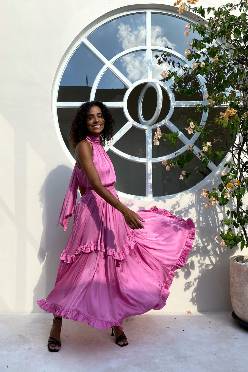 The Jools Skirt - Pink Satin