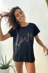 The love tee - Black on Black Sequins