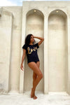 The love tee - Black and Gold Sequin