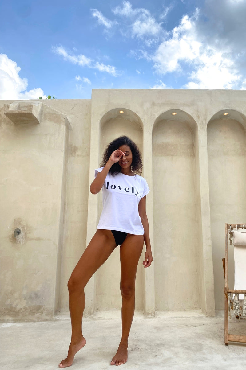 Lovely. Tee - White + Black