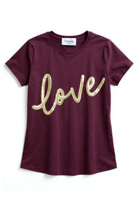 The love tee - Plum and Gold Love