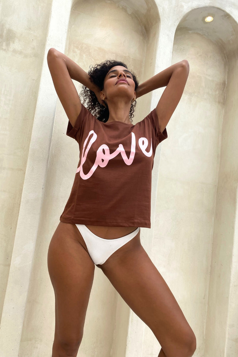 love tee - Chocolate and Pink