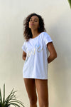 The love tee - White and Silver Sequin