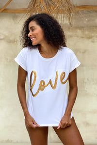 The love tee - White and Gold