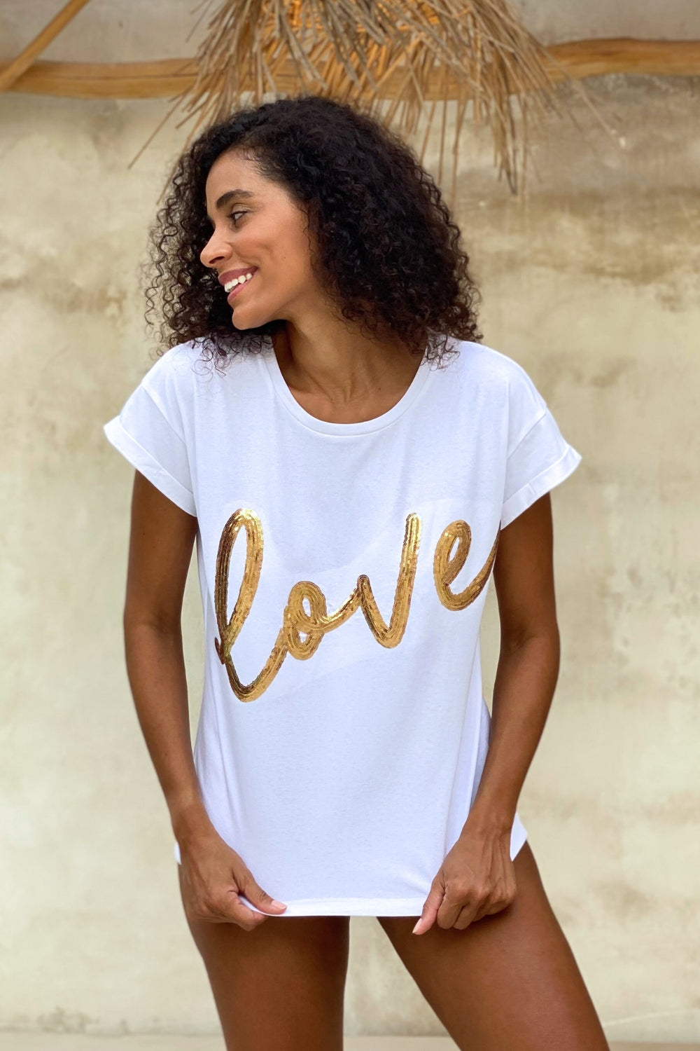 The love tee - White and Gold