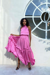 The Jools Skirt - Pink Satin