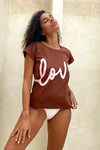 love tee - Chocolate and Pink