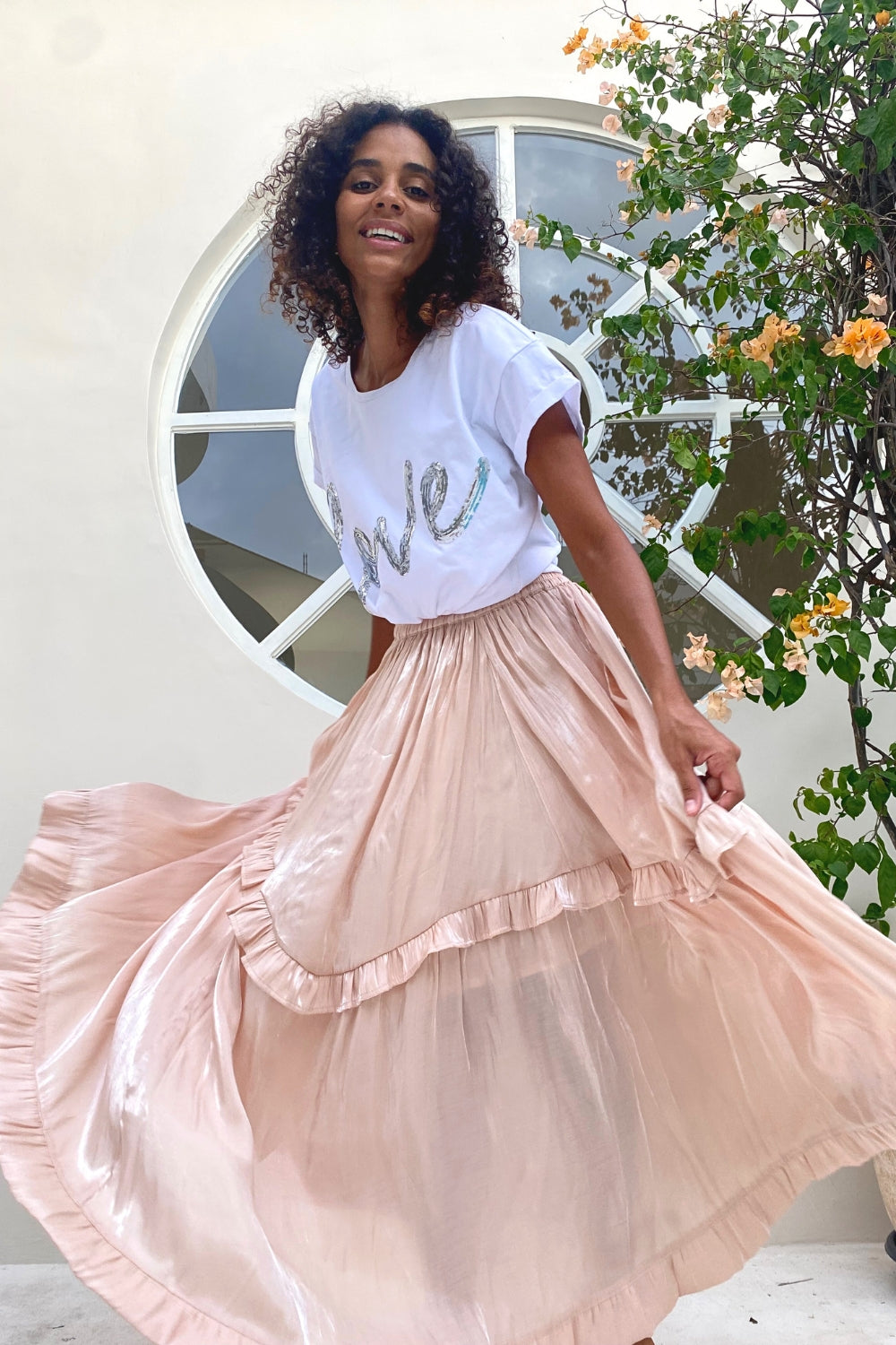 The Jools Skirt - Champagne Shimmer – Renee Loves Frances