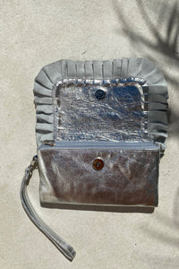 Hold me closer clutch - Silver Metallic