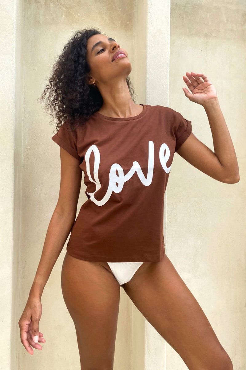 love tee - Chocolate and White