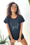 The love tee - Black on Black Sequins