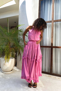 The Jools Skirt - Pink Satin