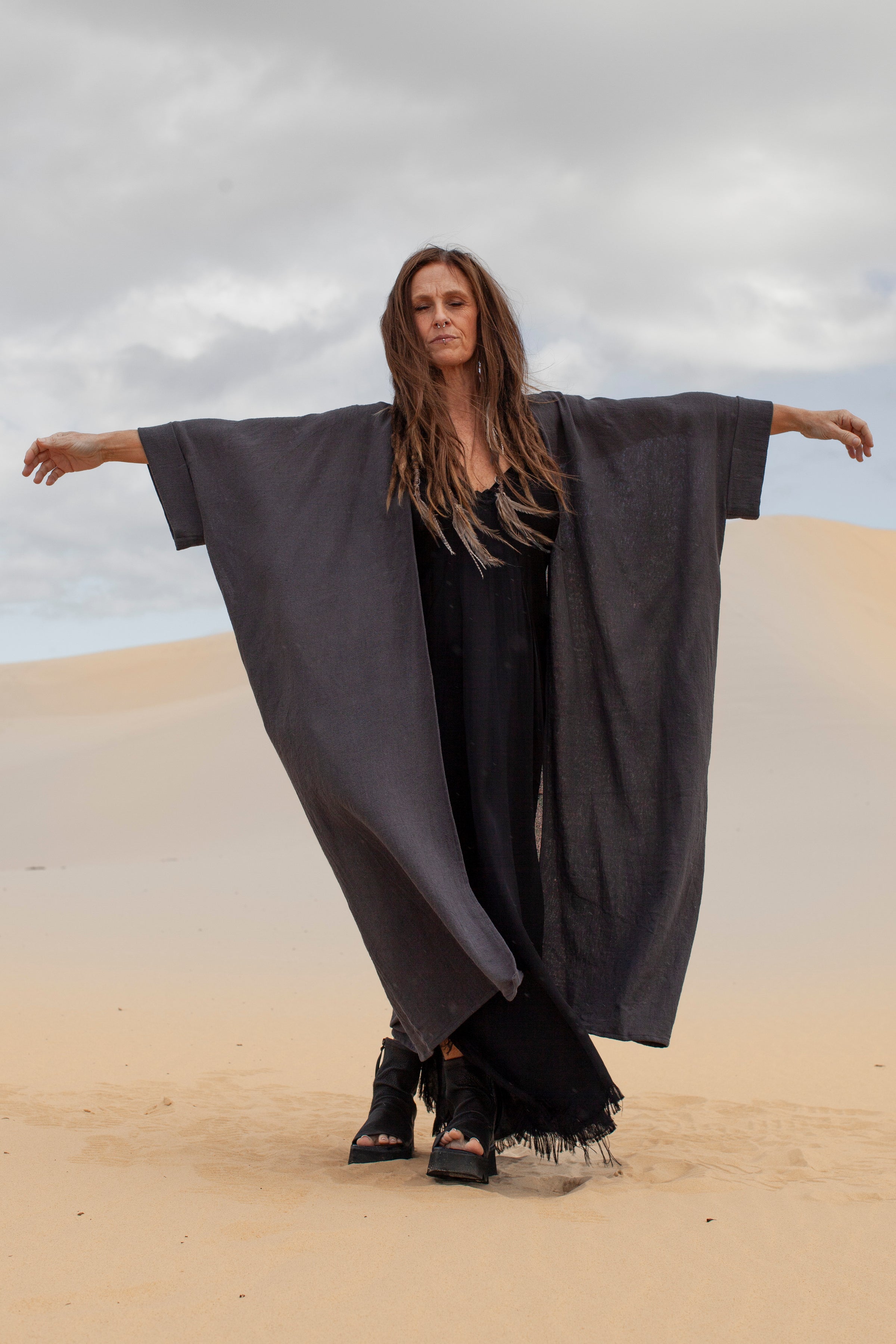 The Chloe Duster - Charcoal - PRE-ORDER