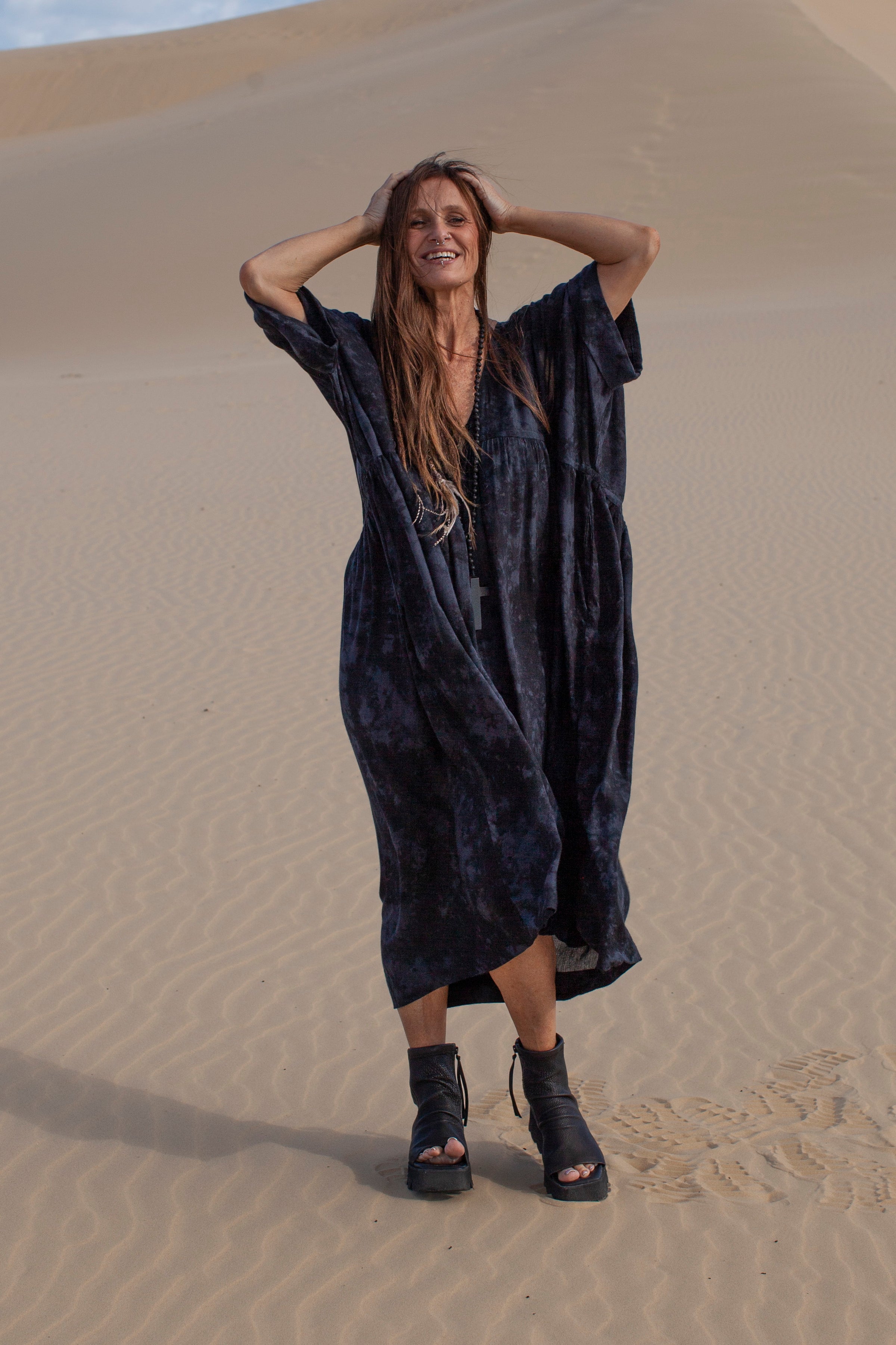 The Renee Dress - Smoke Wash