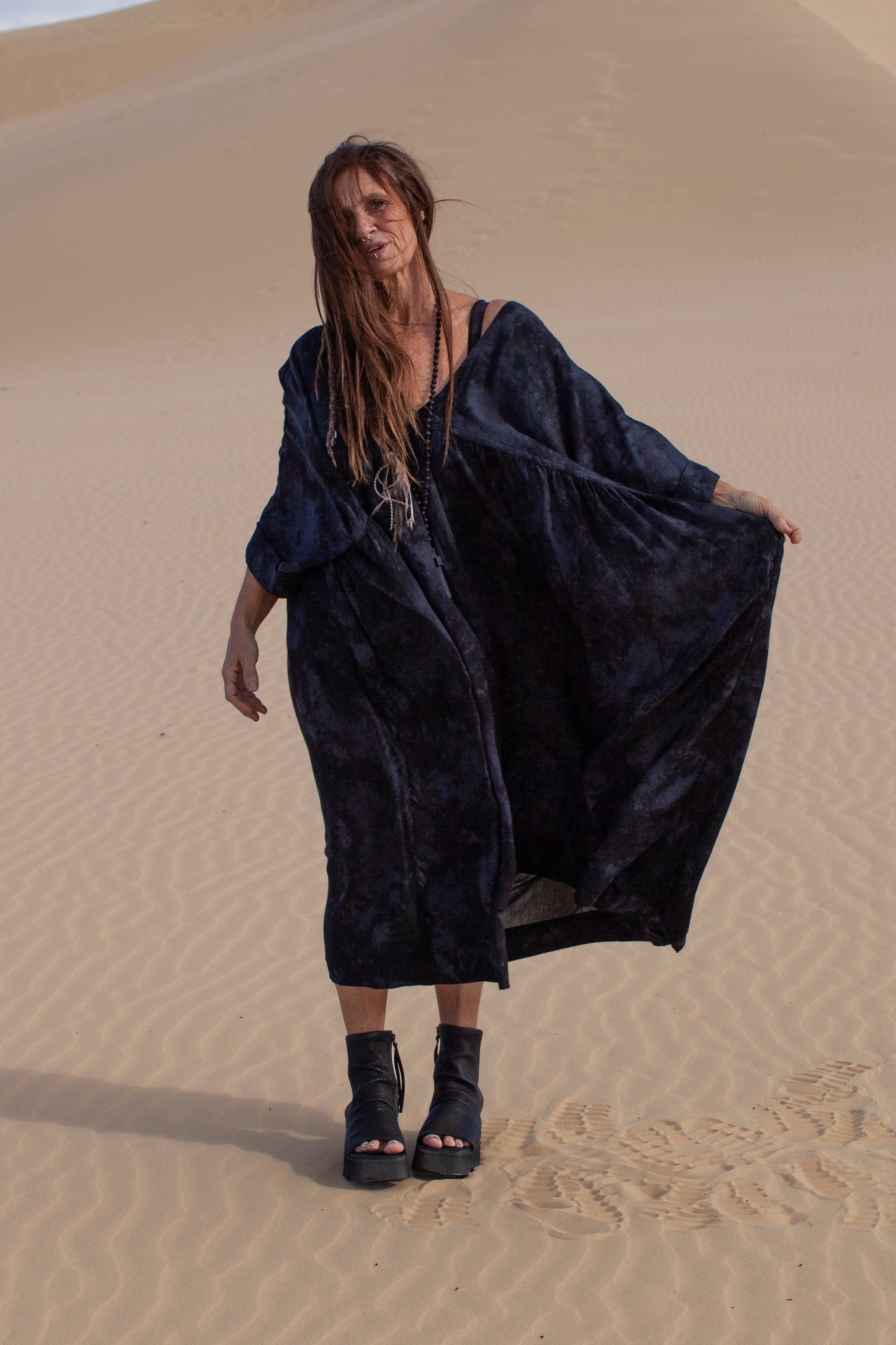 The Renee Dress - Smoke Wash