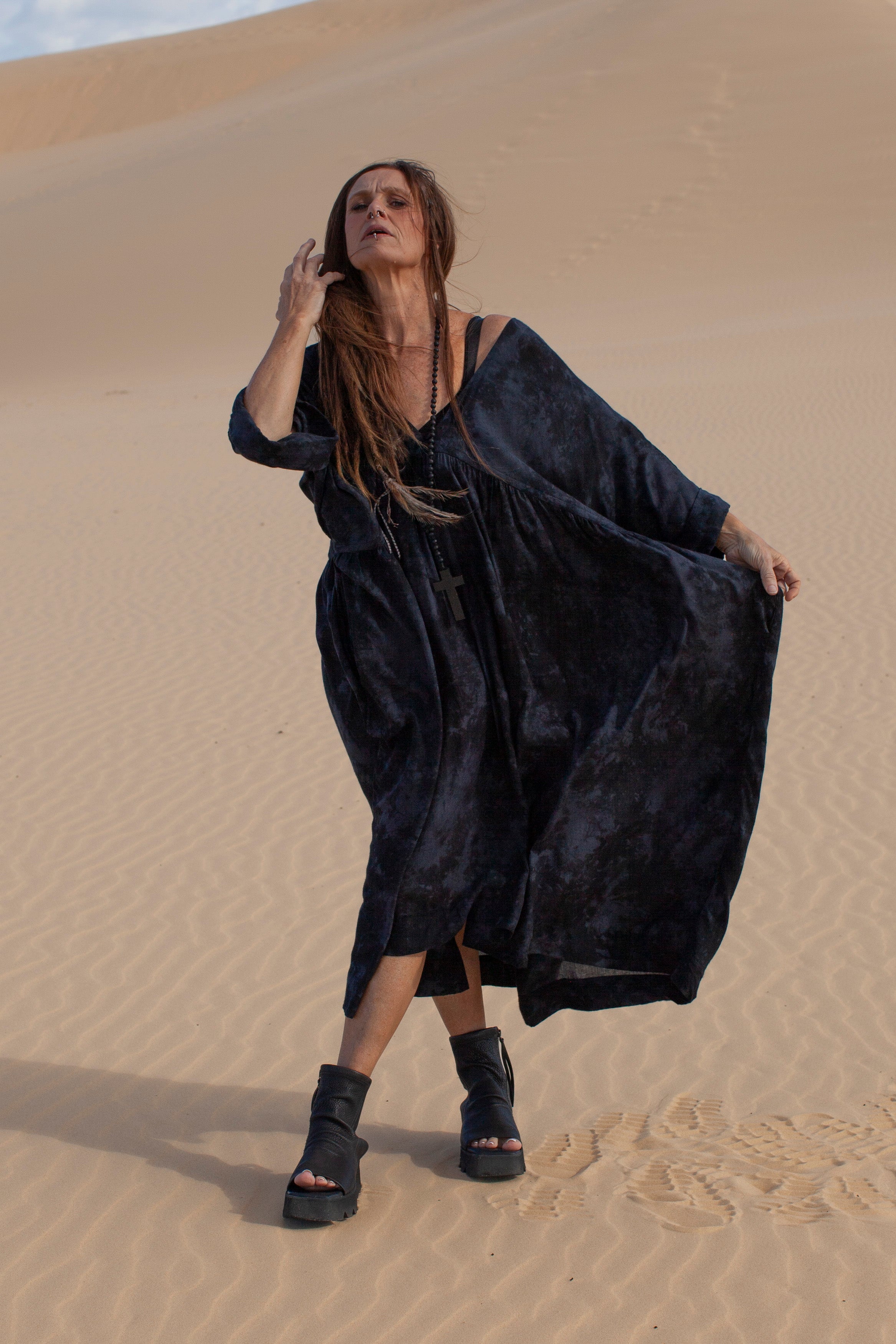 The Renee Dress - Smoke Wash