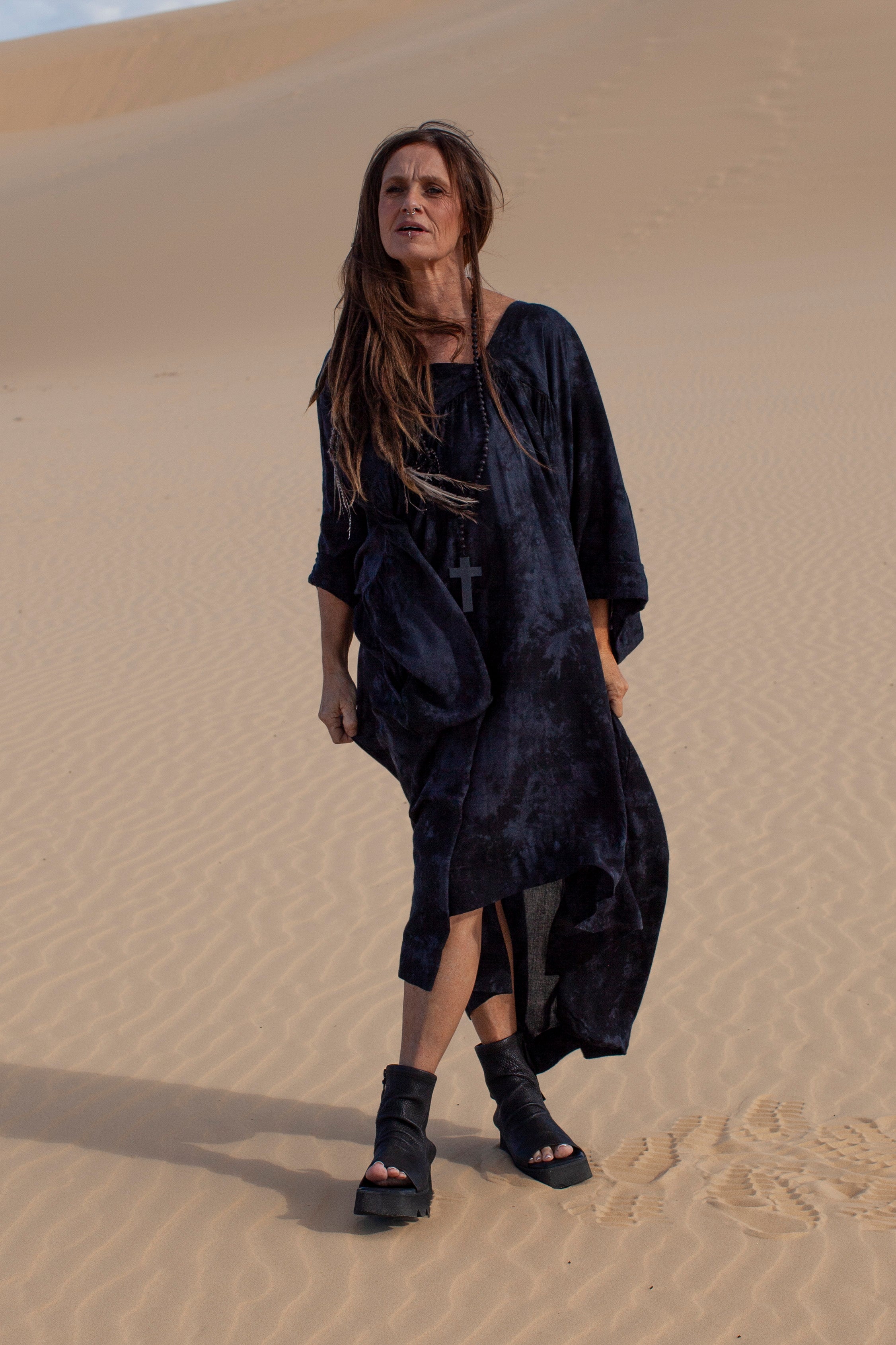 The Renee Dress - Smoke Wash