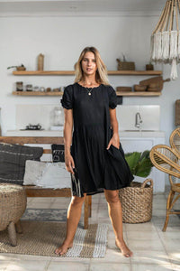Babydoll Juliet Dress - Midnight Black - Renee Loves Frances