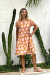 Babydoll Juliet Dress - Pink Mustard Blooms