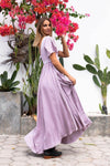 Goddess Maxi Dress with sleeve - Blush Lavender - Renee Loves Frances