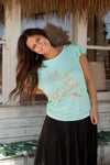 Be Your Own Captain Tee - Aqua - Renee Loves Frances