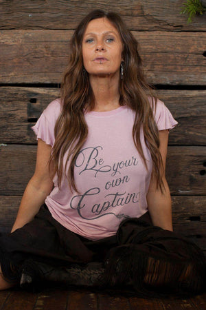 Be Your Own Captain Tee - Dusty Pink - Renee Loves Frances