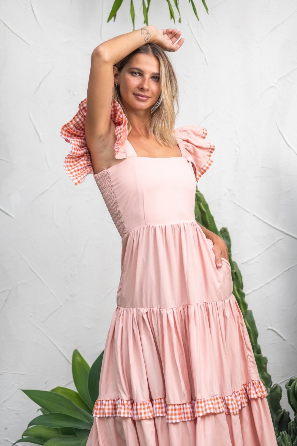 The Dorothy Dress - Blush Pink + Gingham