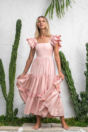 The Dorothy Dress - Blush Pink + Gingham