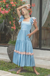 The Dorothy Dress - Sky Blue and Blush Pink