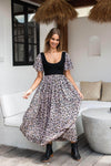 Goddess Dress Midi with sleeve - Animal Print - Renee Loves Frances