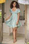 Goddess Dress Mini with sleeve - Sage Green - Renee Loves Frances