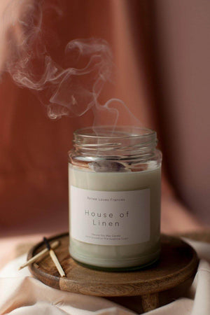 House of Linen Soy Candle - Renee Loves Frances