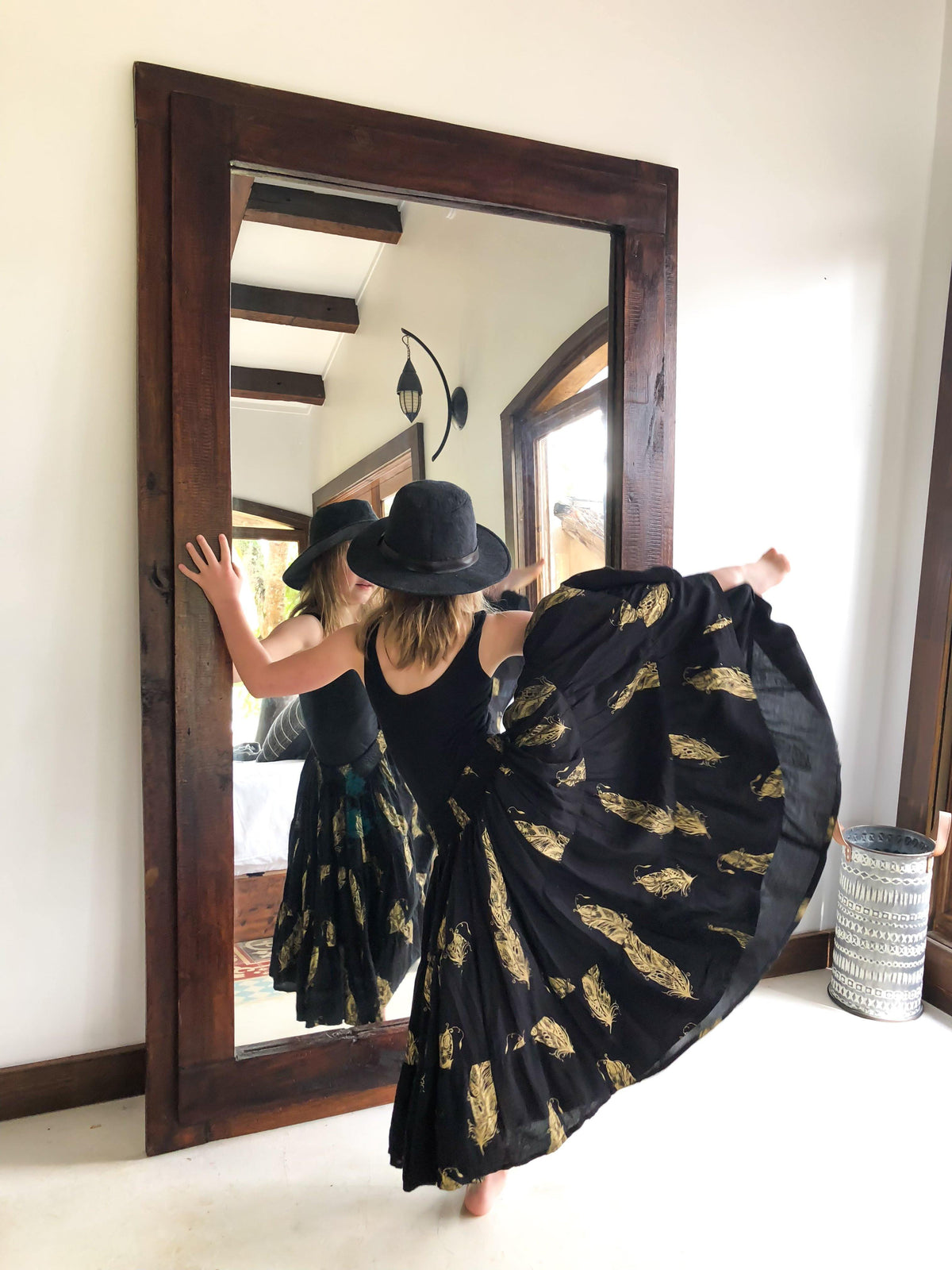 The Poet Skirt - Black and Gold - Renee Loves Frances