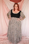 Goddess Maxi Dress with sleeve - Animal Print - Renee Loves Frances