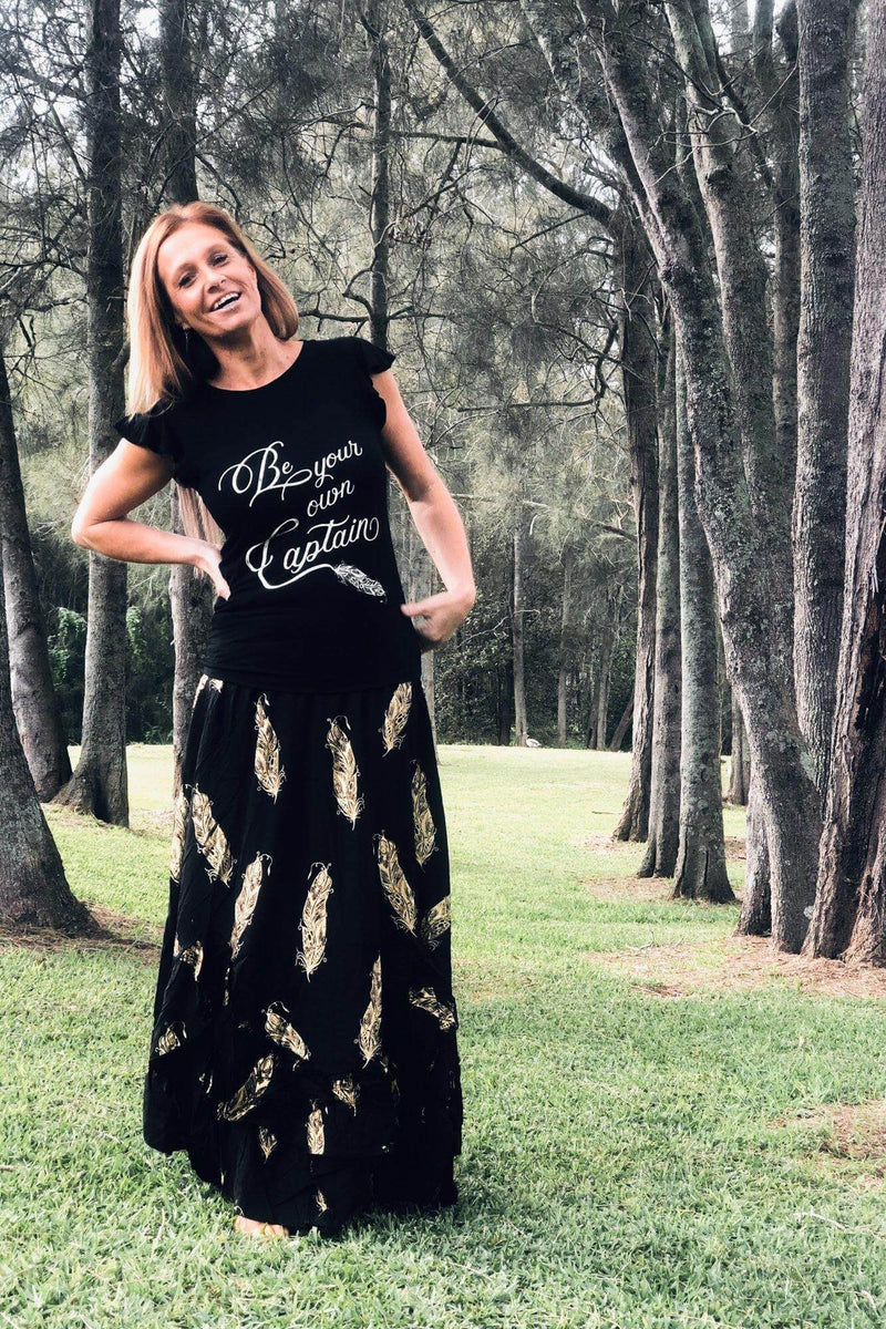 Be Your Own Captain Black Tee - Ladies - Renee Loves Frances