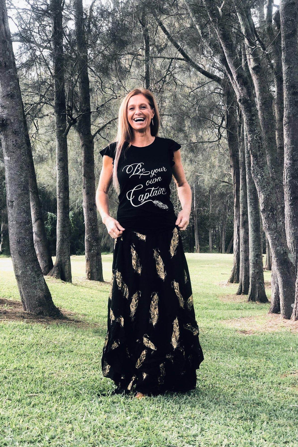 Be Your Own Captain Black Tee - Ladies - Renee Loves Frances