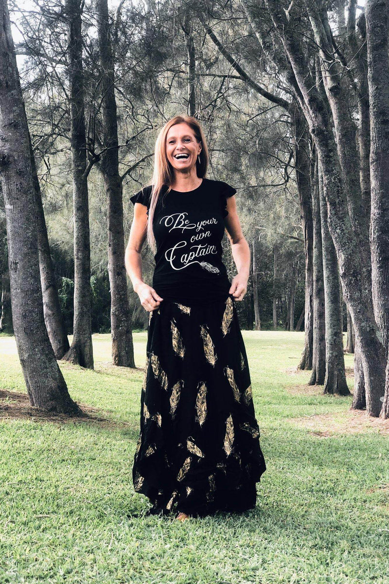 Be Your Own Captain Black Tee - Ladies - Renee Loves Frances