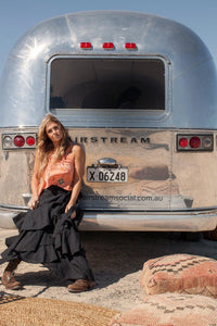 The Linen Wrap Skirt - Black - Renee Loves Frances