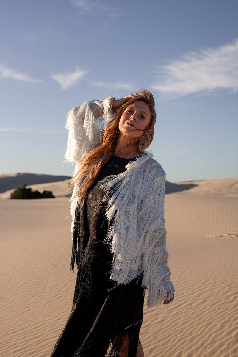 The Pony Tassel Jacket - White - Renee Loves Frances