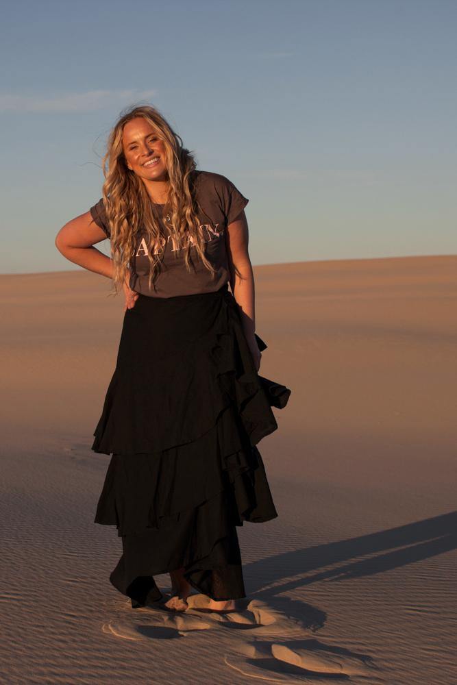 The Linen Wrap Skirt - Black - Renee Loves Frances