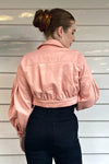The Jolene Crop Jacket - Blush Pink