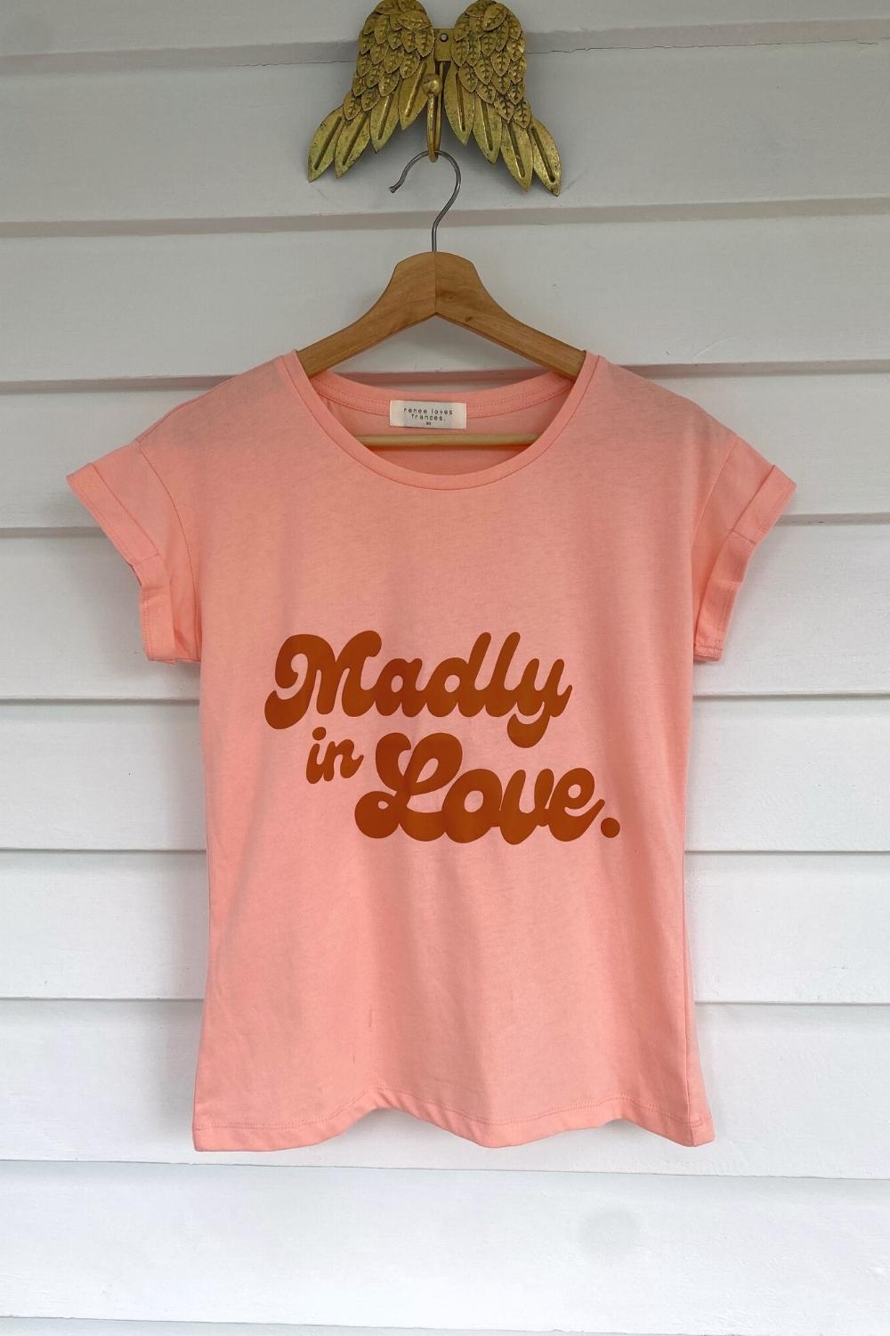 Madly in Love Tee - Peach & Orange Rolled Tee