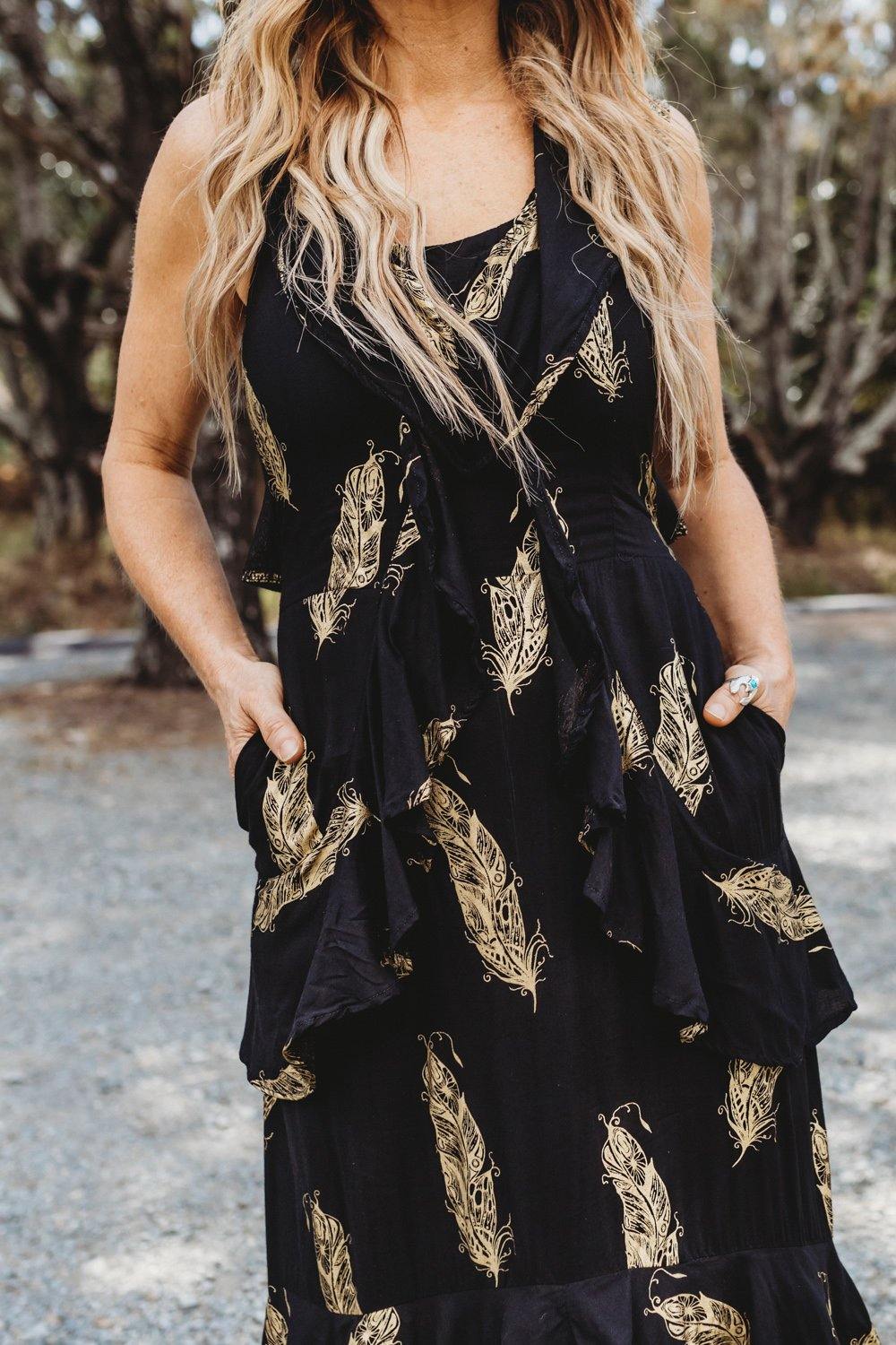 The Kasey Dress - Black and Gold - Renee Loves Frances