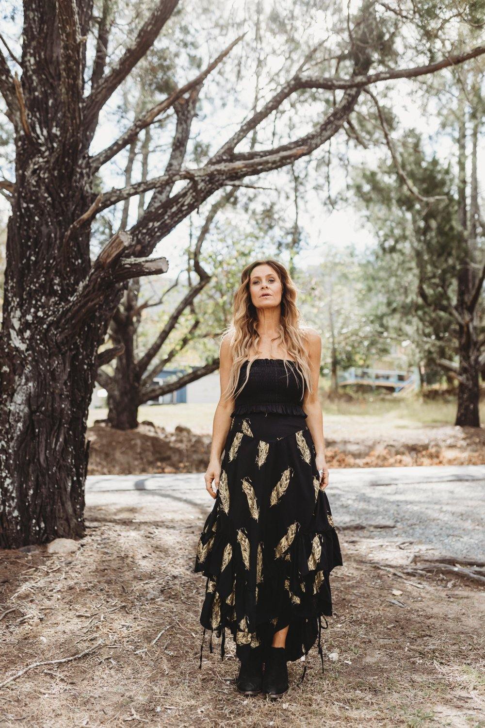 The Kasey Skirt - Black and Gold - Renee Loves Frances